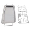 Chicken Leg Grill Rack with Drip Pan Stainless Steel Roaster