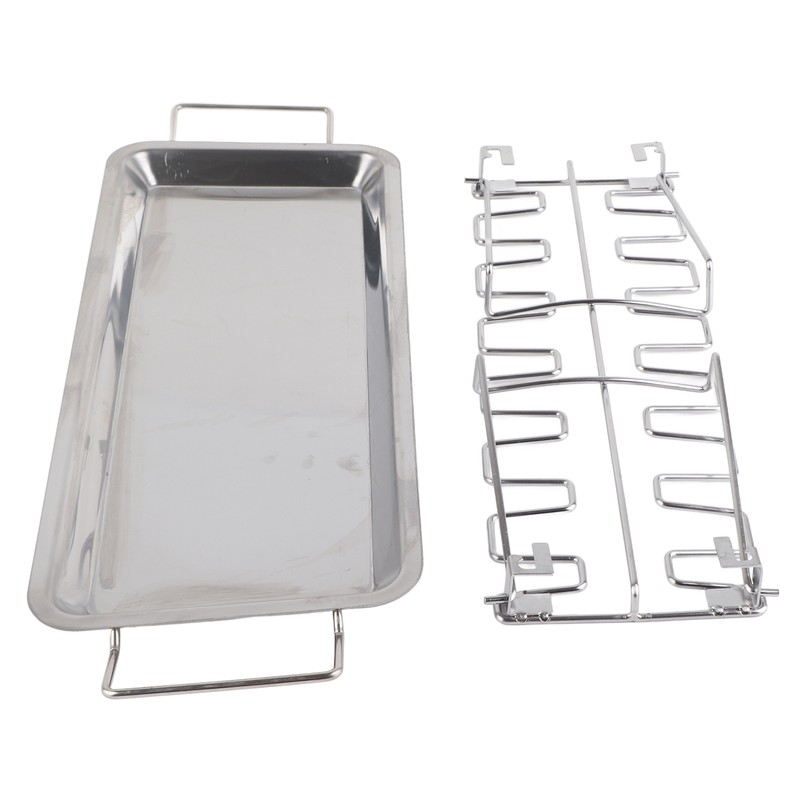 Chicken Leg Grill Rack with Drip Pan Stainless Steel Roaster