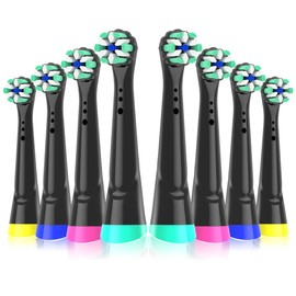 8PCS iO Replacement Brush Heads Compatible with Oral b i0 2/3/4/5/6/7/8/9/10 Series Electric Toothbrushes, Black