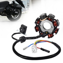 RUTU 8 Pole 5 Wire Coil,Magneto Stator Ignition Relay Coil - Replacement Part for 139QMB GY6 4-Stroke Engine,Compatible with 50cc, 60cc, 80cc, 100cc ATV, TaoTao Scooters, Coolsport, Sunl, NST Mopeds