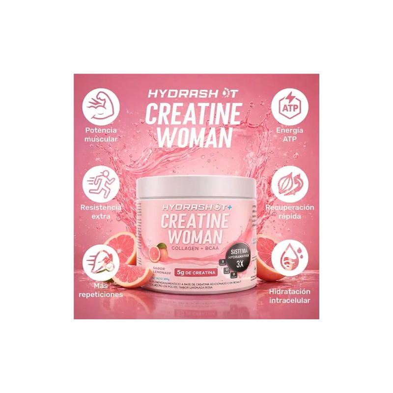 Creatina 5g + Bcaa+colágeno Splash Hydrashot Hydramatrix 300g Limonada Rosa