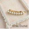 [ヴァンテーヌ] VINGTAINE コットンパール バレッタ Sサイズ シンプル オフィス ヘアアクセサリー H-597