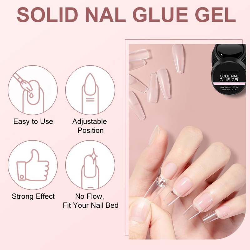 Solid Builder Gel, 10g Fester Builder Gel für Nagelverlängerung, Multifunktionell