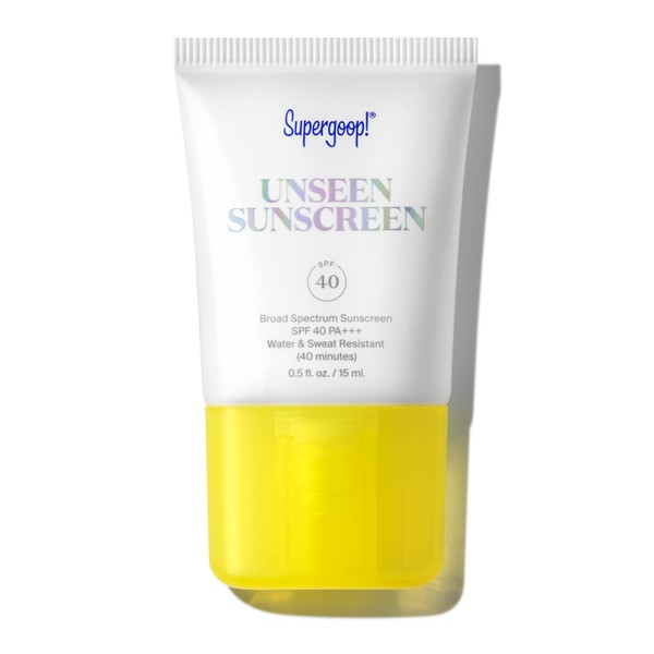 Supergoop! Unseen Sunscreen - SPF 40-0.5 fl oz - Invisible, Broad Spectrum Face Sunscreen - Weightless, Scentless, and Oil Free - For All Skin Types and Skin Tones
