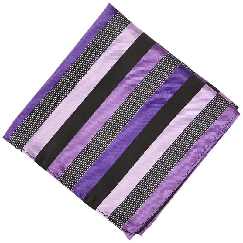 Stacy Adams Men's Microfiber Stripped Tie Set, Purple, One Size