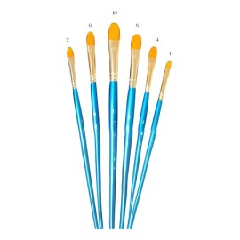 Kit De Pinceles Pinto Taklón Dorado Lengua De Gato 6 Piezas
