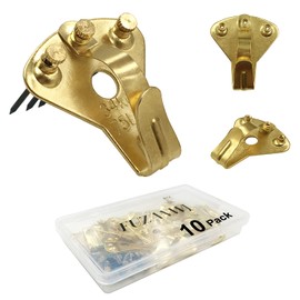 Earthquake Hangers(75lbs-10pcs), Heavy Duty Earthquake Picture Hanging Hooks with Nails,Professional Earthquake Hanger on Wooden/Drywall Hanging Hardware for Clock,Mirror,Jewelry