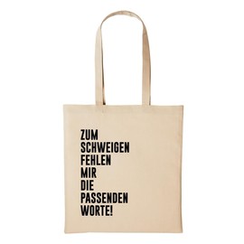 huuraa Jute Bag for Silence Missing Mir Words Gift Idea 10 Litre Shopping Bag Natural Cotton, natural