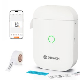 InkWon Label Maker Machine with Tape, D11s Bluetooth Label Maker Waterproof Labels, Portable Mini Label Printer with Various Templates for Home Office School, White