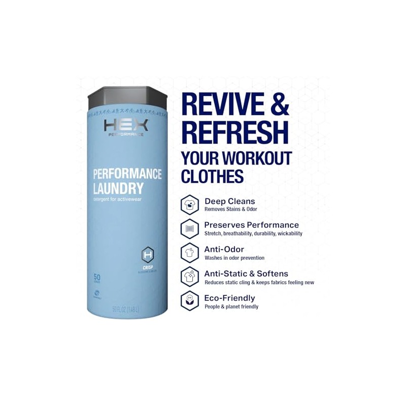 HEX Performance Laundry Detergent, Crisp, 100 Loads (Pack of 2)
