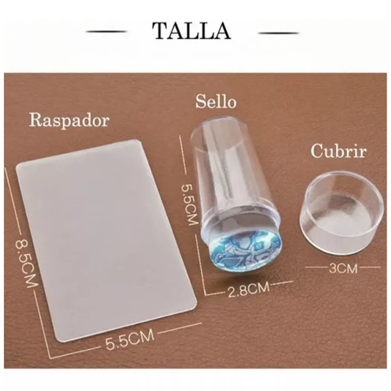 Dolores Set 12 Placa Sello Uñas Plantillas,estampador,raspador,bolsa