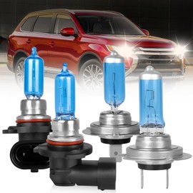 NSDXCT For Mitsubishi Outlander 2014-2020 Halogen Light Bulbs, 9005 HB3 High Beam+H7 Low Beam Headlight Bulbs Front Light, Super Bright Headlight Replacement Bulbs, Plug and Play, 4PCS