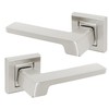 Decoranddecor Brushed Chrome Door Handles & Latch Kit Lever On