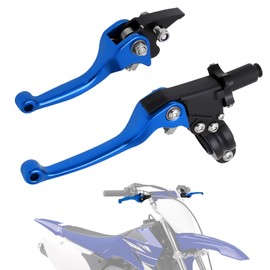 IUVWISN Pit Bike Brake Clutch Levers 1 Pair 7/8 Inch 22 mm Forged Aluminium Folding Set for 50CC-150CC YZ YZF 90/110/125/140/150cc Pit Dirt Bike ATV Mini Bike Blue
