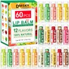 DMSKY 60 Pack Lip Balm, Natural Lip Balm Bulk, Moisturizing