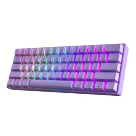 HK GAMING GK61 60% v3 | Hotswap Mechanical Gaming Keyboard | 61 Keys Multi Color RGB LED Backlit for PC/Mac Gamer | US Layout (Lavender, Gateron Optical Black)