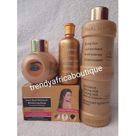 FINAL WHITE Original Final White Gold Body Lotion, Serum, Face Cream & Soap.