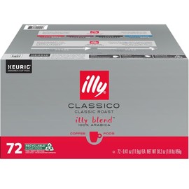 Illy Coffee K Cups - Coffee Pods For Keurig Coffee Maker – Classico Roast - Caramel, Orange Blossom & Jasmine - Mild, Flavorful & Balanced Flavor Pods of Coffee - No Preservatives – 72 Count