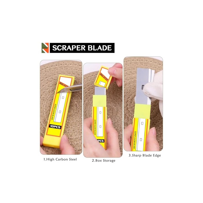 WRAPXPERT 4 Inch Scraper Blades 160 PCS Razor Scraper Blade