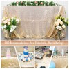 ShinyBeauty Sequin Tablecloth Rectangle 50x80-Inch Light Gold Table Cloths for