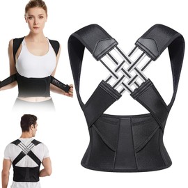 CHEYLIZI Adjustable Back Support Posture Corrector Back Support for Men Women Posture Right Back Support (S)