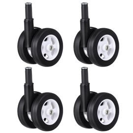 Cabilock 4Pcs Baby Walker Wheels Replacement Silent Swivel Stroller Caster Wheels with Easy Detach Plug-in Design Wear-Resistant Durable Replacement for Baby Walkers and Strollers 3.54 X 1.96 Inches