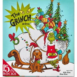Kids' The Grinch 15 Days of Socks Advent Calendar - Medium