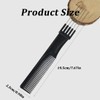 Black Hairdressing Handle Comb with Metal Fork and Fine Teeth,