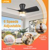 OPONL 30" Black low profile Ceiling Fan with Light, with