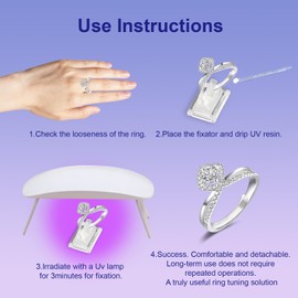 KWOLYKIM Invisible Ring Size Adjuster Glue Set for Loose Rings, Ring Guard and LED Lamp Fits for Any Ring Size, Easy to Use (Pack of 2)