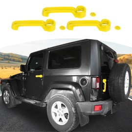 JOSHELA for Jeep JK Door Handle Cover Trim Yellow for Jeep Wrangler JK 2DR 2007-2017 Yellow Exterior Accessories 3pcs