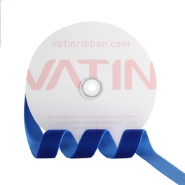 VATIN Royal Blue Velvet Ribbon 1" Blue Premium Plush Velvet Woven Edge Velvet Ribbon for Christmas Tree,Gift Wrapping,Flower Bouquet,Wreath Decorations,Bow Making- 25 Yards