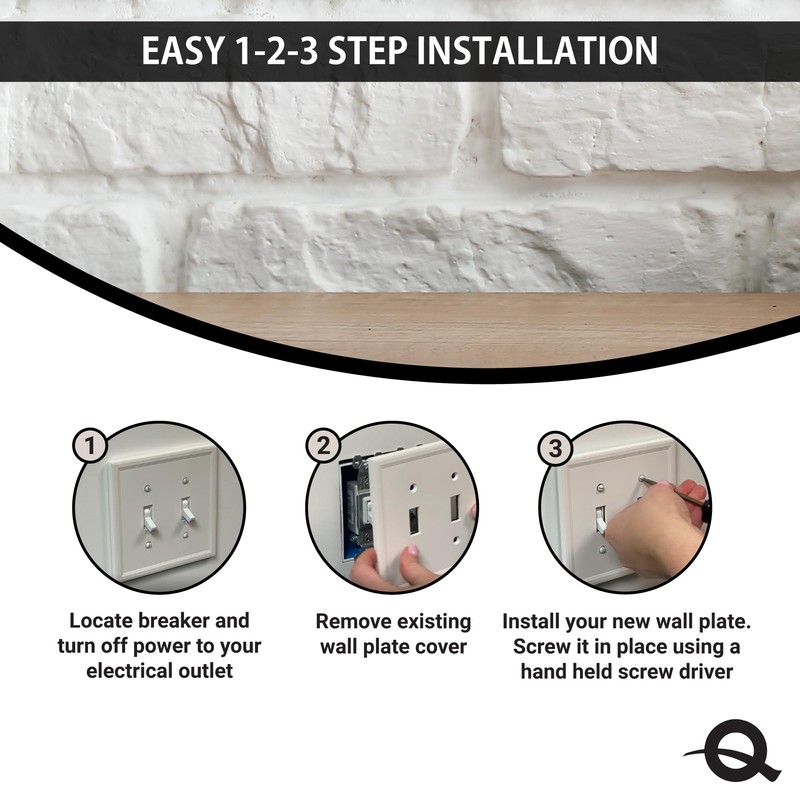Questech Light Switch Cover, Single Toggle Wall Plate for Electrical