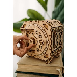 Wood Trick Safe Wooden Model Kit for Adults and Kids to Build - DIY Locker Puzzle Box with Combination - Mechanical - Store Your Precious Items - Heavy Duty Design - 3D Wooden Puzzle