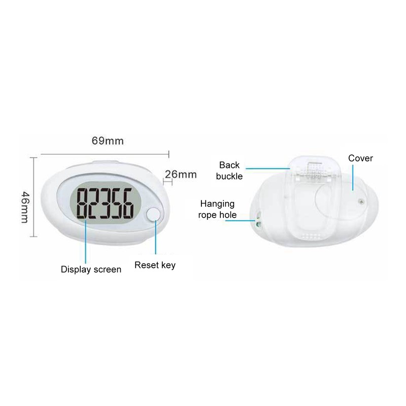 3D Sensor Pedometer Step Counting Device Clip-on Pedometer with Detachable