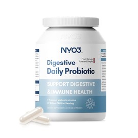NYO3 Digestive Probiotics 57 Bilion CFU 7 Strains,60 Capsules,Bloat Relief, Supports Digestion & Immune Health