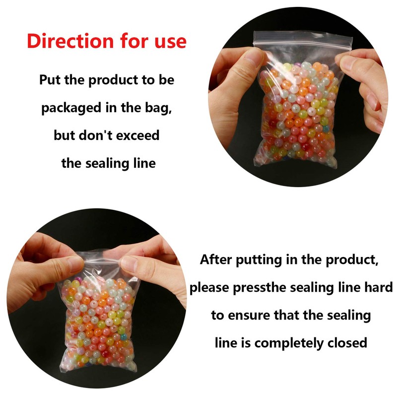 200Pcs Small Zip Plastic Bags, 3.5 x 5 Inches Resealable