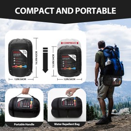 ETGLCOZY Sleeping Bags for Adults Cold Weather & Warm - Backpacking Camping Sleeping Bag for Kids 10-12, Girls, Boys -Lightweight Compact Waterproof for Outdoor & Indoor