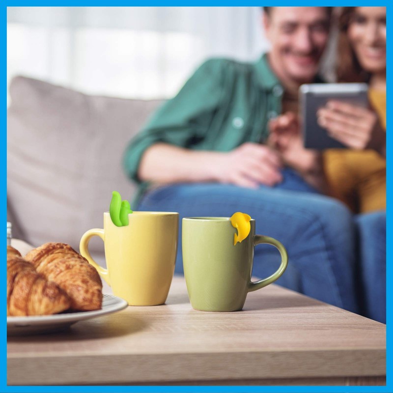 Boao 36 Pcs Silicone Tea Bag Holders Wine Charms Glass
