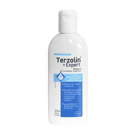 Terzolin Expert Shampoo für trockene Kopfhaut, Haarpflege Anti-Schuppen Shampoo bei trockenen Schuppen und Ekzemen, mit Postbiotikum & Allantoin, 200 ml,