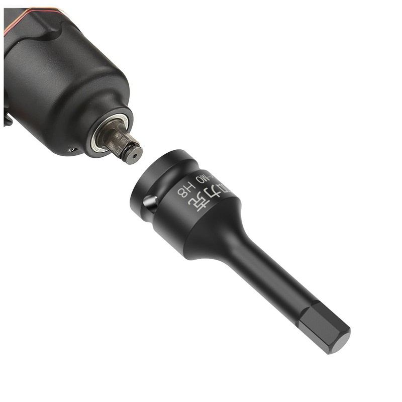 FOCMKEAS 3/8" Square Drive H8(8mm) Impact Hex Bit Socket, 60mm(2.36")