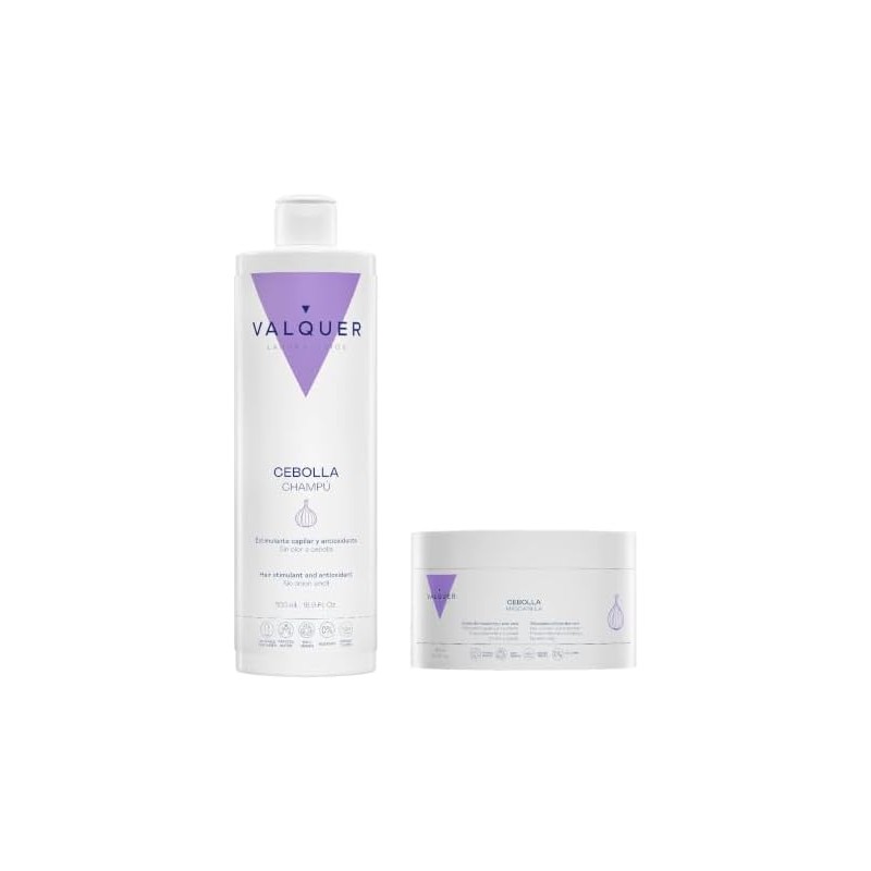 VALQUER Set de Cebolla Champú y Mascarilla 500 ml +