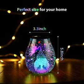 INRORANS Fairy Wish Tree Electric Oil Warmer Led Colorful 3D Glass Wax Melt Burner Fragrance Melter for Home Office Bedroom Living Room Gifts & Decor…