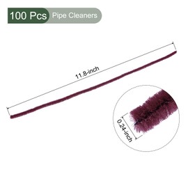 YOKIVE 100 Pcs Pipe Cleaners, Chenille Stems Decoration, Great for DIY Art Craft Supplies (6mm 12 Inch Burgundy)