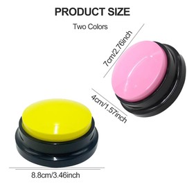 Hunde Buzzer Mit Aufnahmefunktion, Hundetasten, Haustier Kommunikation Taste, 2 Stück Hundeknopf Für Die Kommunikation Für Hund Interaktion, Haustier Trainings, 30 Sekunden Aufnahme &Wiedergabe