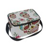 MASSIKOA Sugar Skull Flower Insulated Lunch Bag Lunch Box Cooler