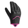 Harssidanzar Womens Full Finger Goatskin Leather Touchscreen Motorcycle Gloves GL016,PINKBlack,Size