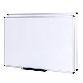 VIZ-PRO Pizarra blanca magntica grande de borrado en seco para pared, 72 x 40 pulgadas, paquete de 2, pizarra blanca con marco de aluminio con...     