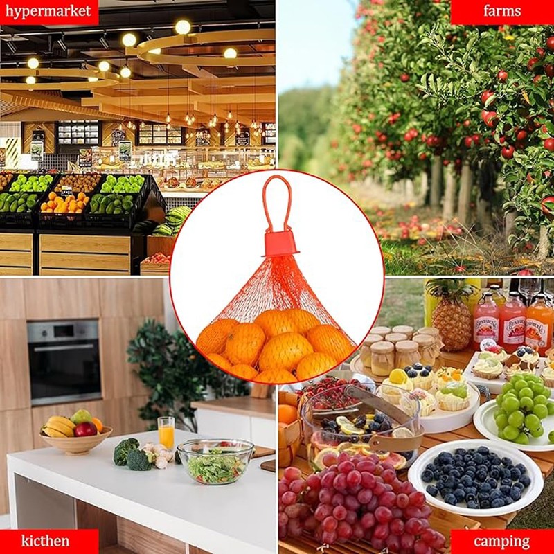 LxcshLjx 100Pcs Produce Mesh Bags, 20Inch Reusable Mesh Nylon Netting