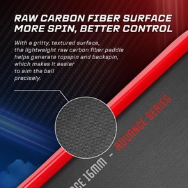 Dinkly Raw Carbon Pickleball Paddles Set of 4, T700 Carbon Fiber Rackets with 16MM Honeycomb Polymer Core, 4 Balls and 1 Portable Carry Bag, USAPA Approved Pickleball Set for Men, Women, Red & Blue